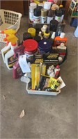 Assorted car cleaning materials