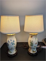 Pair Vintage Butterfly Table Lamp