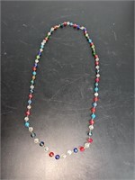 Necklace w/ Gold Overlay & Gemstones Marked 925