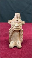 Vintage Ceramic Mayan Monkey Sculpture