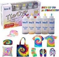 TIE DYE KIT 6 COLORS DYE UP TO 30 PROJECTS