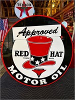 30” Porcelain Red Hat Sign