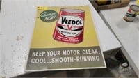 Cardboard Veedol Motor Oil Sign