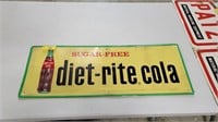 Metal Diet Rite Soda Sign
