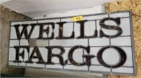 Wells Fargo Lead Glass Sign