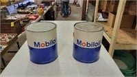 (2) Mobil Oil Cans