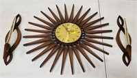 Syroco Made in USA Mid Century Modern Clock &