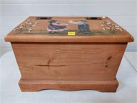 Amish Painted Scene Pine Chest