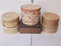 Lot of Vintage Mens Hats w/ Vintage Hat Boxes