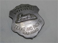 Vtg Texas & Pacific Railroad Special Police Badge