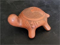 Native American Etched Pottery Turtle Figurine