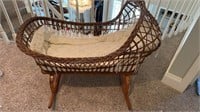 Antique Rocking Bassinet 40”x30”x 30”