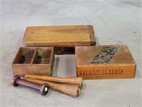 VTG Wooden Spools, Cigar Mold & More