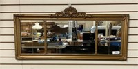 Antique triple mirror, gold frame