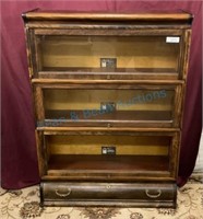 Three stack barrister bookcase drawer base