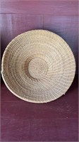 Vintage American Indian, straw basket, woven with