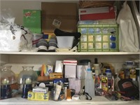 Assorted light bulbs , tools, Kleenex, napkins
