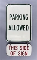 Vintage No Standing/Parking Duel Sided Metal Sign