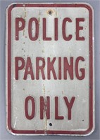 Vintage Metal Police Parking Sign