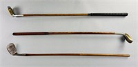 Three Antique Putters, Golf Clubs