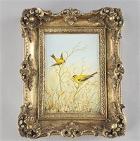 Original Signed Oil Painting of Goldfinch