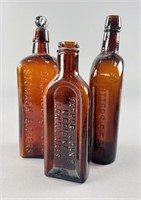 Vintage Amber Bottle Collection