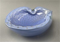 Murano Midcentury Lilac. Gold Luster Catchall Bowl