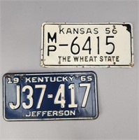 1965 Kansas Plate MP-6415, 1965 Kentucky J37-417