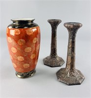 Vintage Japanese Vase/ Candlesticks