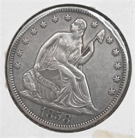 1858 Seated Liberty Half Dollar XF