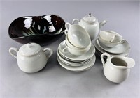 Japanese Vintage Tea Set and Pottery Bowl