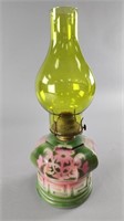Vintage Oil Lamp With Green Shade
