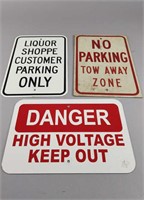 Three Metal Street Signs