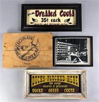 Vintage Decoy Picture (Framed), Wooden Signs
