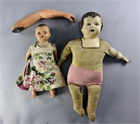 Two Antique Paper Mache Dolls