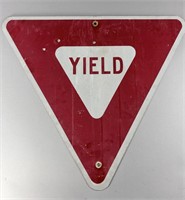 Vintage Reflective Metal Yield Sign