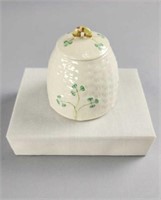 Vintage Belleek Pottery Petit Jar With Lid