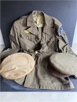 MILITARY HATS, AND WOOL COAT