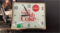 Coca Cola Clock LIGHTS UP BUT FLICKERS 16” x 13”
