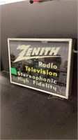 Zenith Sign 20 1/2” x 14 1/2” NON WORKING NO CORD