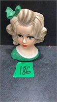 Vintage Head Vase 5 1/2” T c-8499