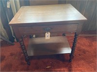 OAK SPINDLE TALL TABLE 47L X 21W X 29H APPROX.