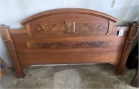 FULL SIZE MAPLE INLAY BED FRAME W/