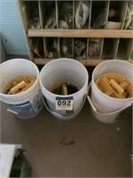 Three buckets with contents