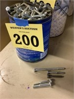 Various sizes of machine bolts