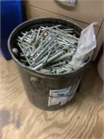 Bucket of lag bolts machine bolts are various