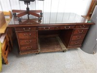 Desk with glass top 6' W x 3' D x 30'' T  BUYER