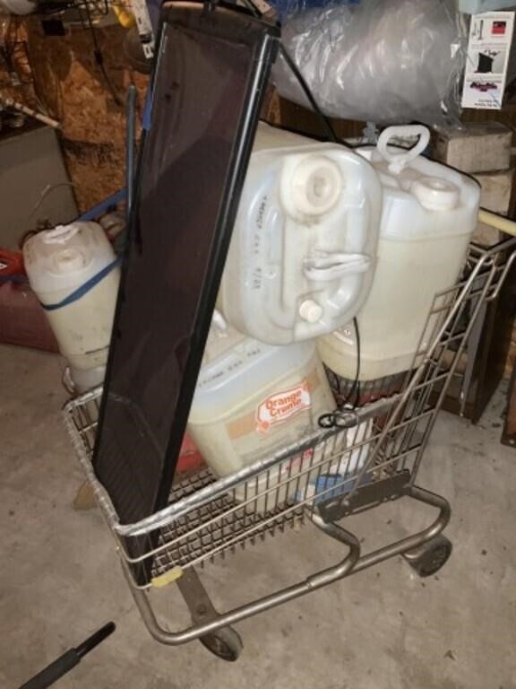 Solar panel,shopping cart,toolbox with misc,2