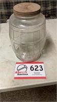 GLASS BARREL PICKLE JAR