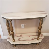 Marble ornate side table